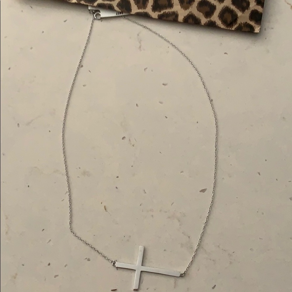Silver plated cross necklace - not sterling